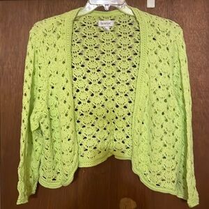 Avenue crochet green cardigan​​